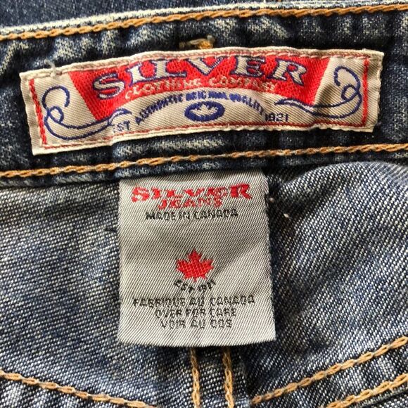 Silver Vintage 1990s Y2K Capri Length Blue Jeans Waist 30 Inches - Picture 13 of 16